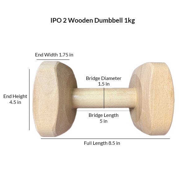 GAPPAY - IPO 2 Wooden Dumbbell 1kg Pet Training Aids Gappay 