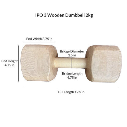 GAPPAY - IPO 3 Wooden Dumbbell 2kg Pet Training Aids Gappay 