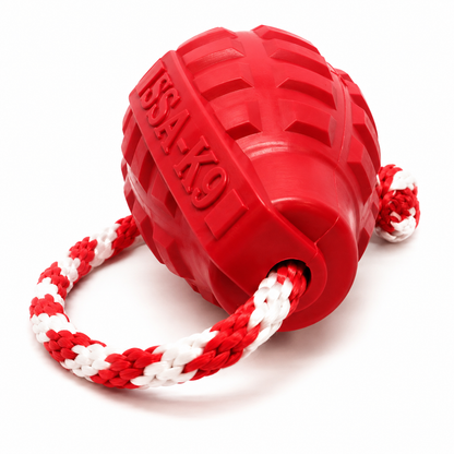 SODAPUP - USA-K9 Grenade Durable Rubber Chew Toy & Treat Dispenser - Red