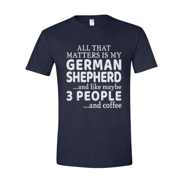 GSS - 3 People and Coffee T-Shirts German Shepherd Shop Gildan Men's Crewneck Navy S