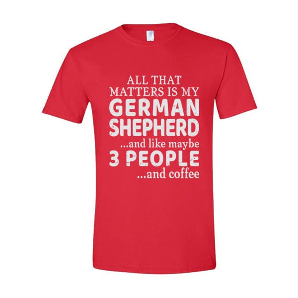 GSS - 3 People and Coffee T-Shirts German Shepherd Shop Gildan Men's Crewneck Red S