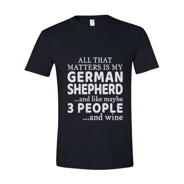 GSS - 3 People and Wine T-Shirts German Shepherd Shop Gildan Men's Crewneck Black S