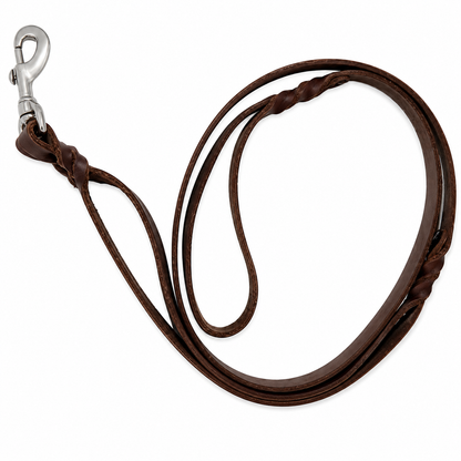 GSS 6ft x 3/4" Heavy-Duty Harness Leather Dog Leash with Dual Handles & Stainless Steel Clasp