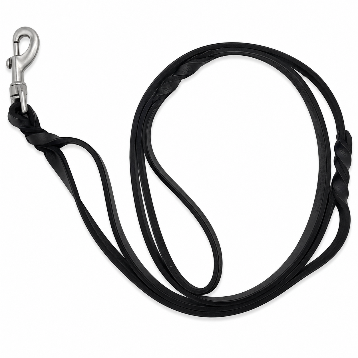 GSS 6ft x 3/4" Heavy-Duty Harness Leather Dog Leash with Dual Handles & Stainless Steel Clasp