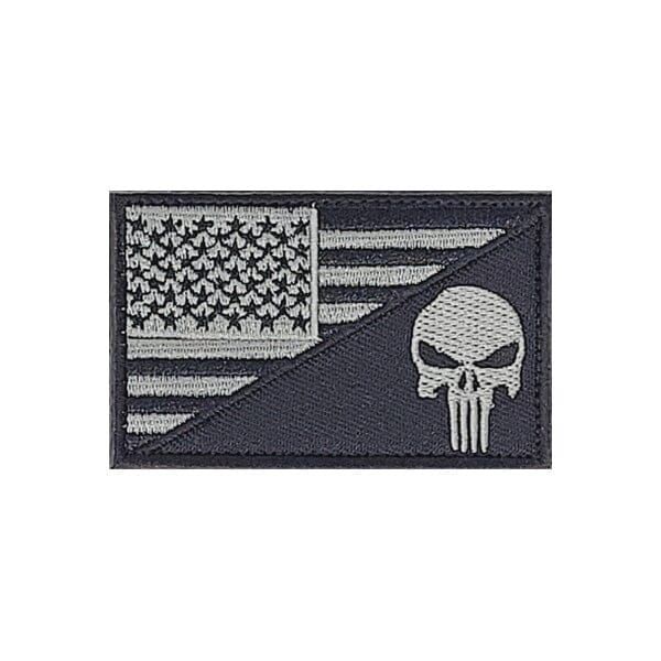 GSS - American Flag and Skull Tactical Embroidered Patch With Velcro Animals & Pet Supplies German Shepherd Shop Gray 