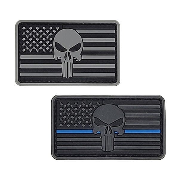 GSS - American Flag and Skull Tactical Rubber Patch With Velcro Animals & Pet Supplies German Shepherd Shop 