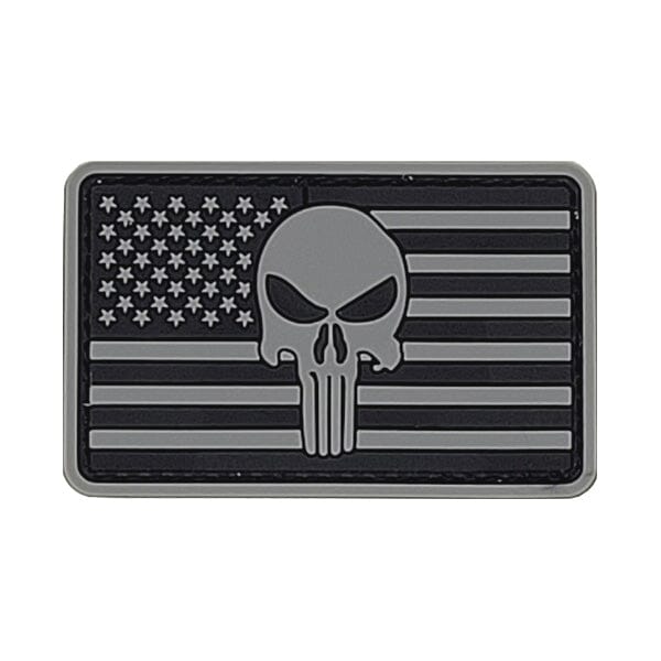 GSS - American Flag and Skull Tactical Rubber Patch With Velcro Animals & Pet Supplies German Shepherd Shop Gray 