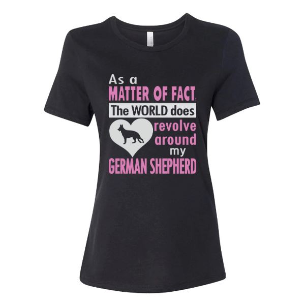 GSS - As A Matter Of Fact T-Shirts Shirts & Tops German Shepherd Shop Bella Canvas women's Crewneck Black S