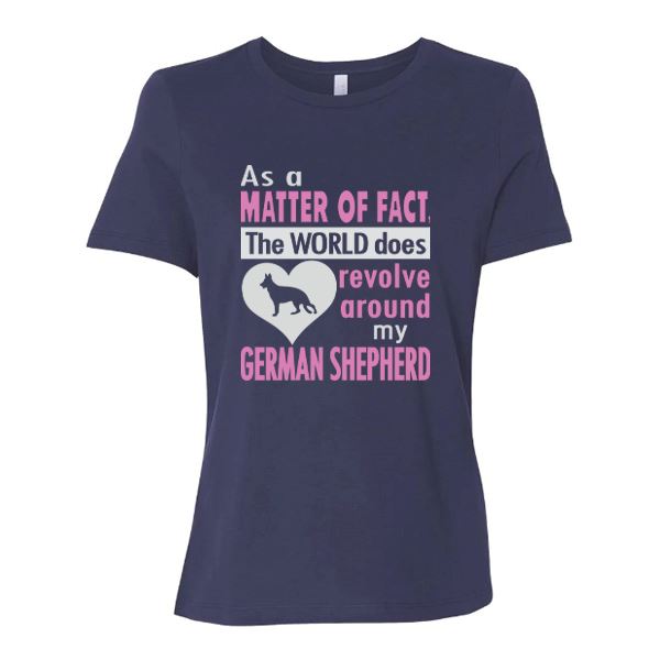 GSS - As A Matter Of Fact T-Shirts Shirts & Tops German Shepherd Shop Bella Canvas women's Crewneck Navy S