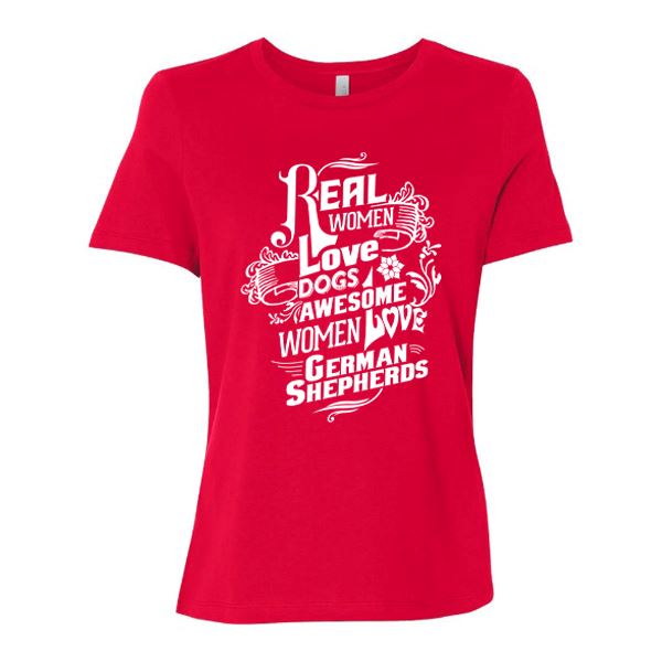 GSS - Awesome Women Love German Shepherds T-Shirts German Shepherd Shop Bella Canvas Women's Crewneck Red S