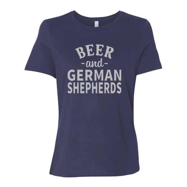 GSS - Beer and German Shepherds T-Shirts German Shepherd Shop Bella Canvas Women's Crewneck Navy S