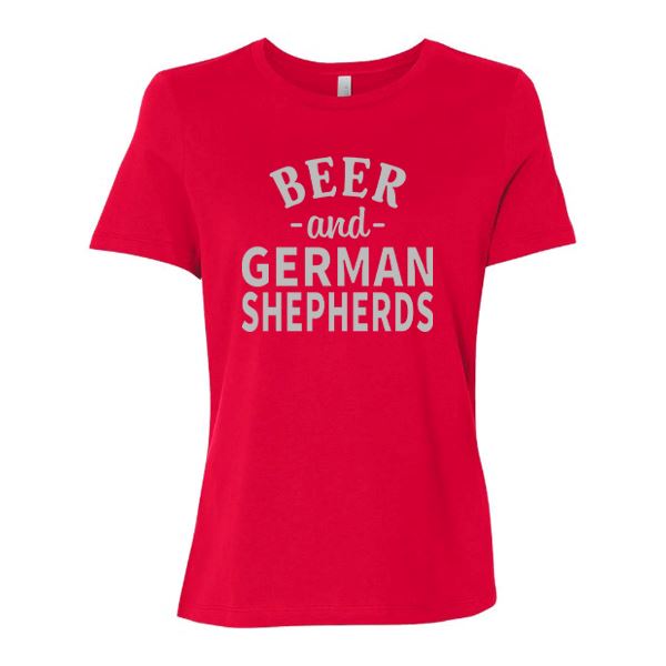 GSS - Beer and German Shepherds T-Shirts in Bella Canvas Women's Crewneck, durable for dogs