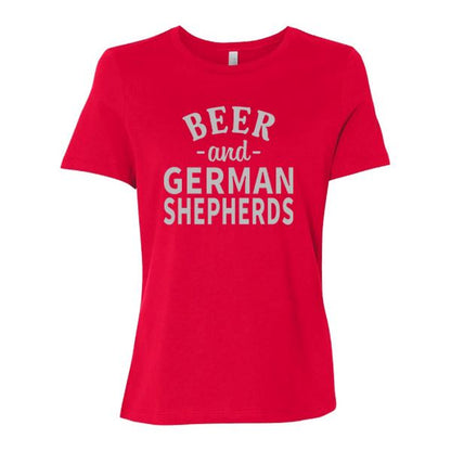 GSS - Beer and German Shepherds T-Shirts in Bella Canvas Women's Crewneck, durable for dogs