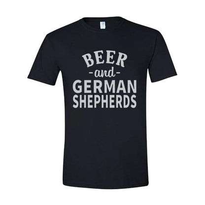 GSS - Beer and German Shepherds T-Shirts in Gildan Men's Crewneck, durable for dogs