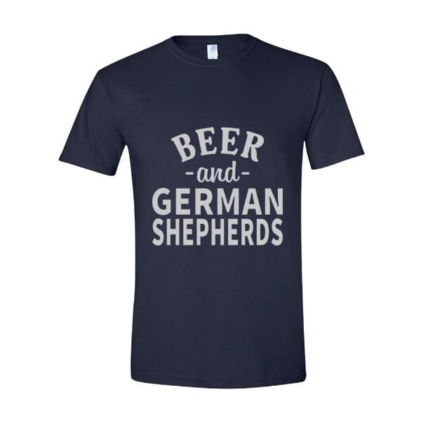 GSS - Beer and German Shepherds T-Shirts in Gildan Men's Crewneck, durable for dogs