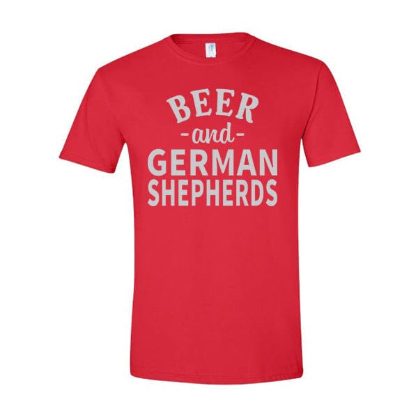 GSS - Beer and German Shepherds T-Shirts German Shepherd Shop Gildan Men's Crewneck Red S