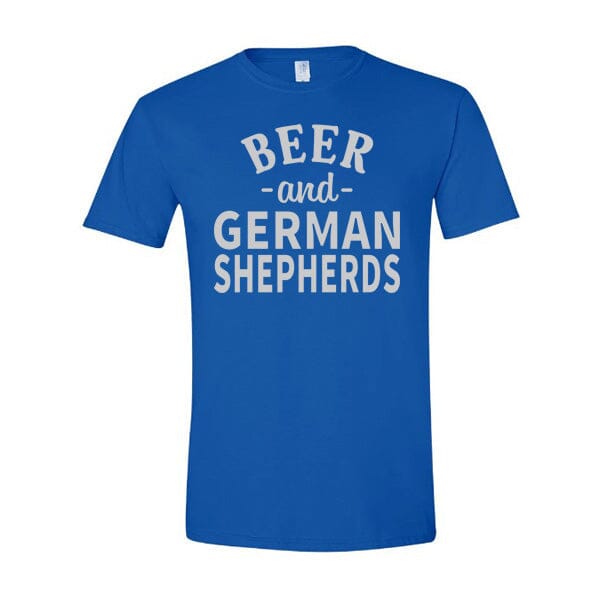 GSS - Beer and German Shepherds T-Shirts in Gildan Men's Crewneck, durable for dogs