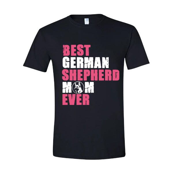 GSS - Best German Shepherd Mom Pink T-Shirts German Shepherd Shop Gildan Men's Crewneck Black S