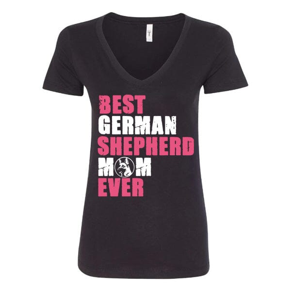 GSS - Best German Shepherd Mom Pink T-Shirts German Shepherd Shop Next Level Woman's V-Neck Black S