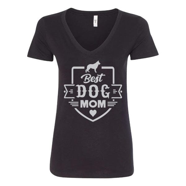 GSS - Best German Shepherd Mom T-Shirts German Shepherd Shop Next Level Women's V-Neck Black S