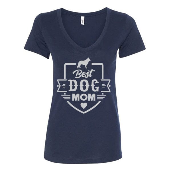 GSS - Best German Shepherd Mom T-Shirts German Shepherd Shop Next Level Women's V-Neck Navy S