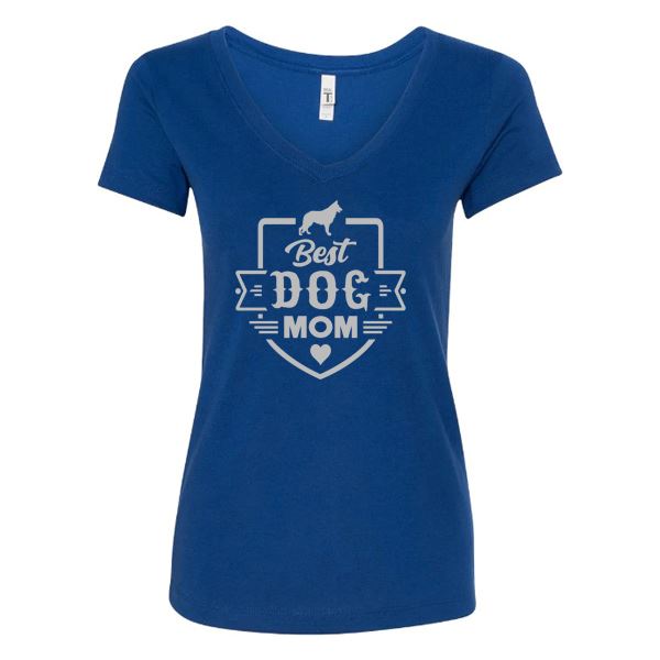 GSS - Best German Shepherd Mom T-Shirts German Shepherd Shop Next Level Women's V-Neck (runs small) Royal Blue S