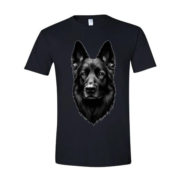 GSS - Black German Shepherd Portrait T-Shirts German Shepherd Shop Gildan Men's Crewneck Black S