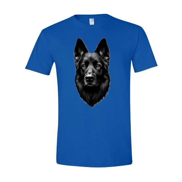 GSS - Black German Shepherd Portrait T-Shirts German Shepherd Shop Gildan Men's Crewneck Royal Blue S