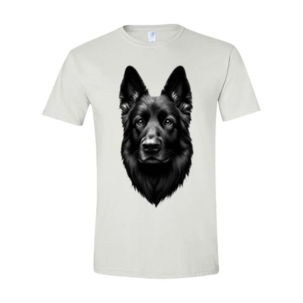 GSS - Black German Shepherd Portrait T-Shirts German Shepherd Shop Gildan Men's Crewneck White S