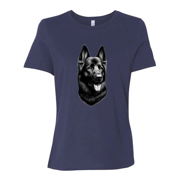 GSS - Black German Shepherd Protector T-Shirts German Shepherd Shop Bella Canvas Women's Crewneck Navy S