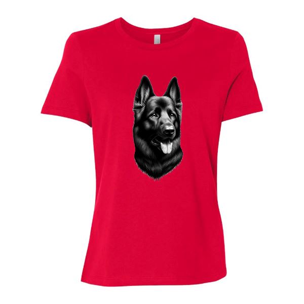 GSS - Black German Shepherd Protector T-Shirts German Shepherd Shop Bella Canvas Women's Crewneck Red S