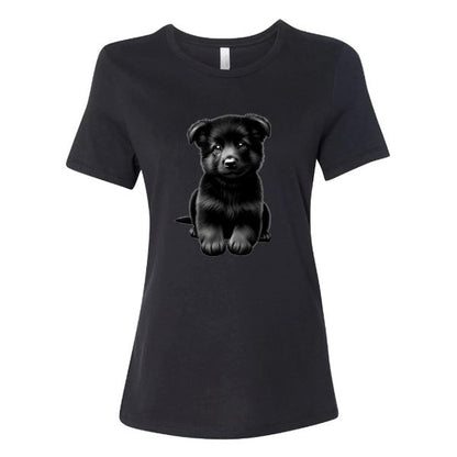 GSS - Black German Shepherd Puppy T-Shirts in Bella Canvas Women's Crewneck, durable for dogs