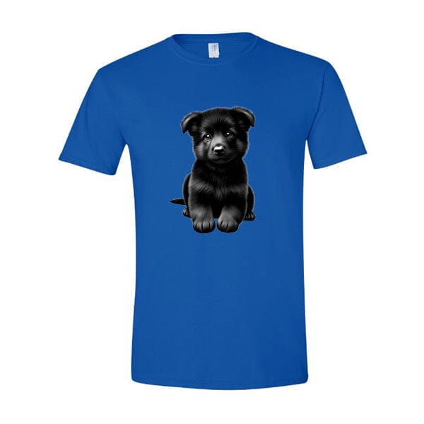 GSS - Black German Shepherd Puppy T-Shirts in Gildan Men's Crewneck, durable for dogs