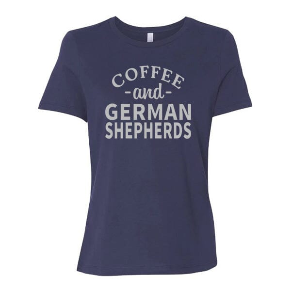 GSS - Coffee and German Shepherds T-Shirts German Shepherd Shop Bella-Canvas Women's Crew Neck Navy S