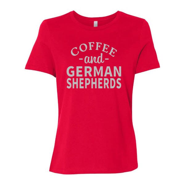 GSS - Coffee and German Shepherds T-Shirts German Shepherd Shop Bella-Canvas Women's Crew Neck Red S