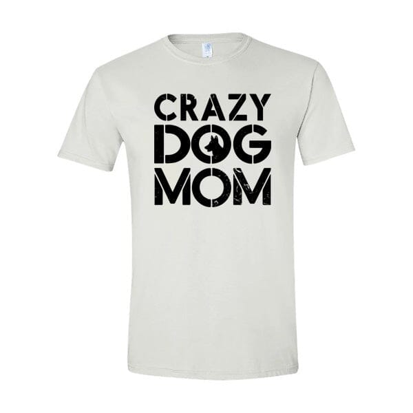 GSS - Crazy Dog Mom T-Shirts German Shepherd Shop Gildan Men's Crewneck White S