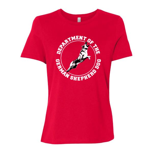 GSS - Department Of The German Shepherd T-Shirts Shirts & Tops German Shepherd Shop Bella Canvas Women's Crewneck Red S