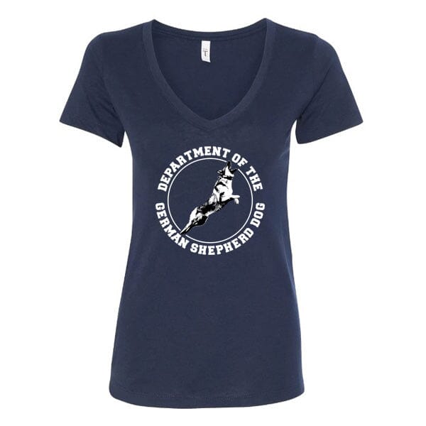 GSS - Department Of The German Shepherd T-Shirts Shirts & Tops German Shepherd Shop Next Level Women's V-Neck (runs small) Navy S