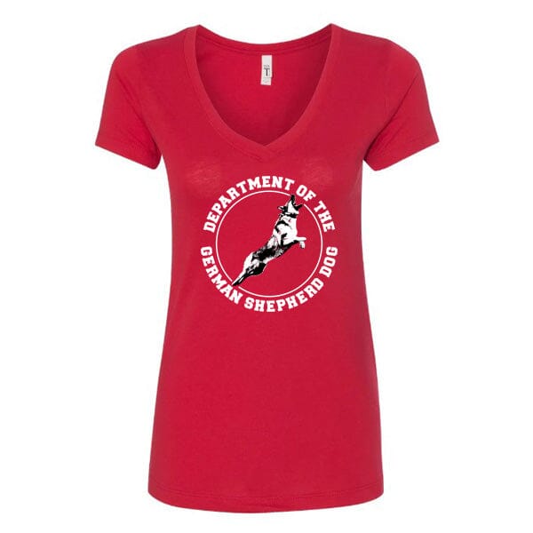 GSS - Department Of The German Shepherd T-Shirts Shirts & Tops German Shepherd Shop Next Level Women's V-Neck (runs small) Red S