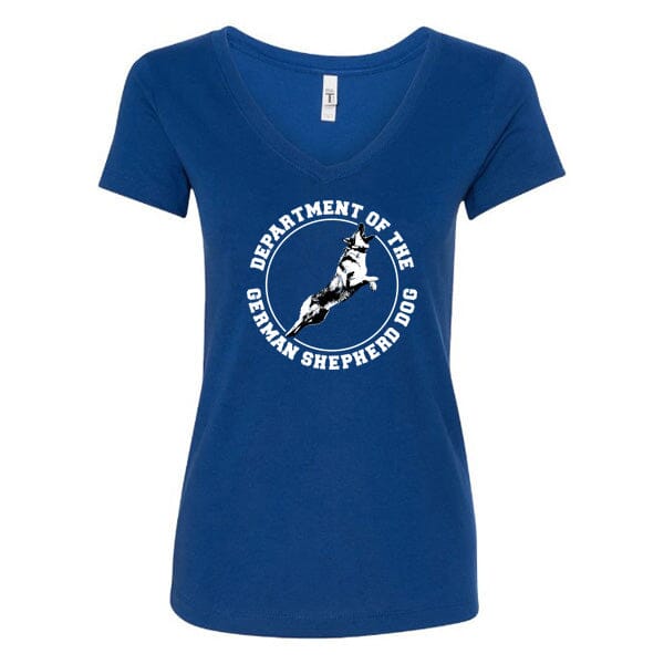 GSS - Department Of The German Shepherd T-Shirts Shirts & Tops German Shepherd Shop Next Level Women's V-Neck (runs small) Royal Blue S