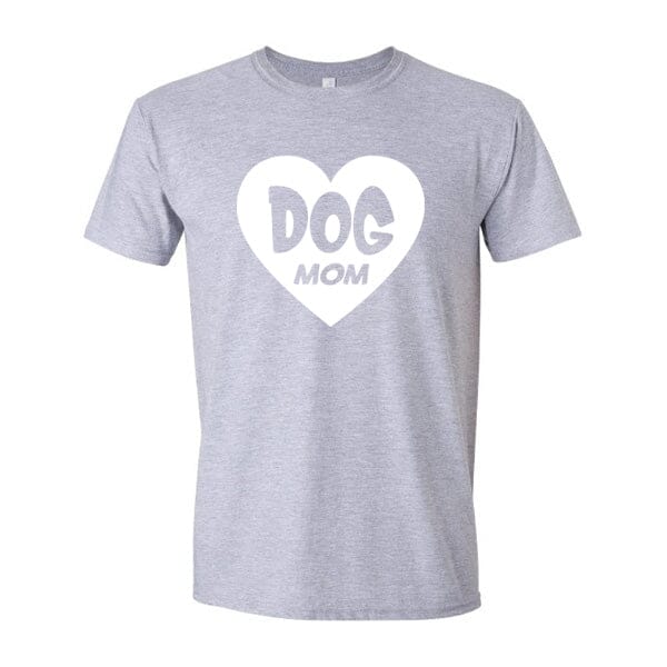 GSS - Dog Mom Heart T-Shirts German Shepherd Shop Gildan Men's Crewneck Heather Gray S