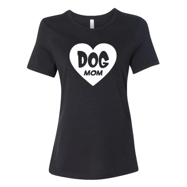 GSS - Dog Mom White Heart T-Shirts German Shepherd Shop Bella Canvas Women's Crewneck Black S