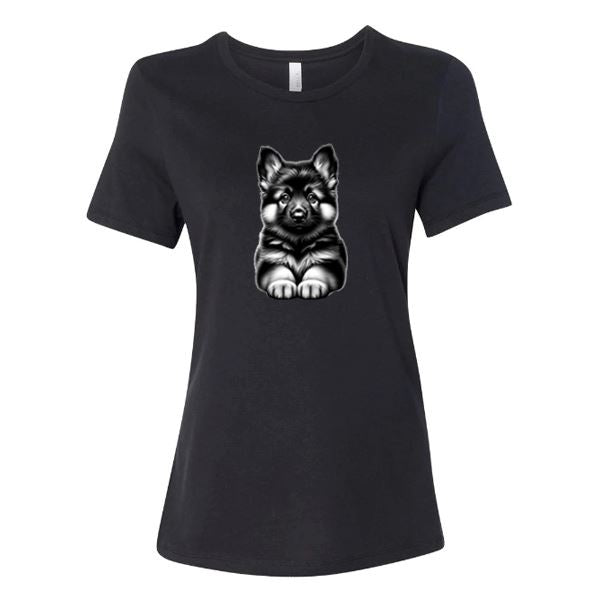 GSS - Fluffy German Shepherd Puppy T-Shirts German Shepherd Shop Bella Canvas Women's Crewneck Black S