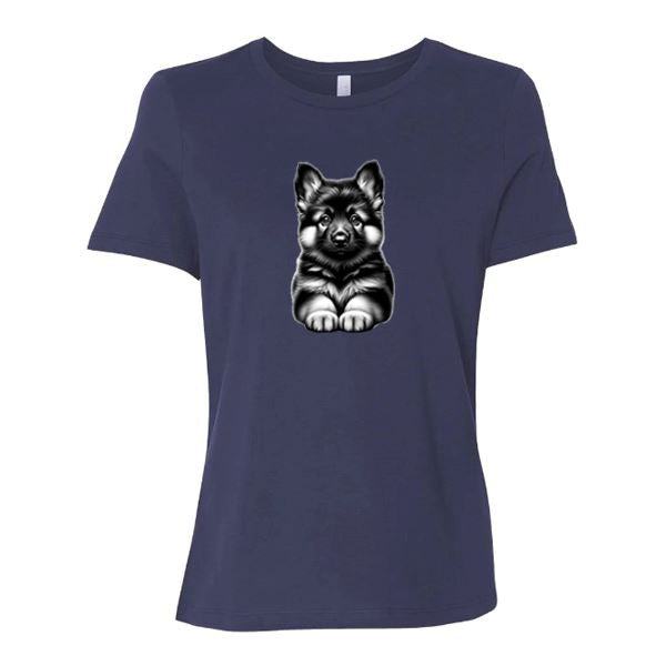 GSS - Fluffy German Shepherd Puppy T-Shirts German Shepherd Shop Bella Canvas Women's Crewneck Navy S