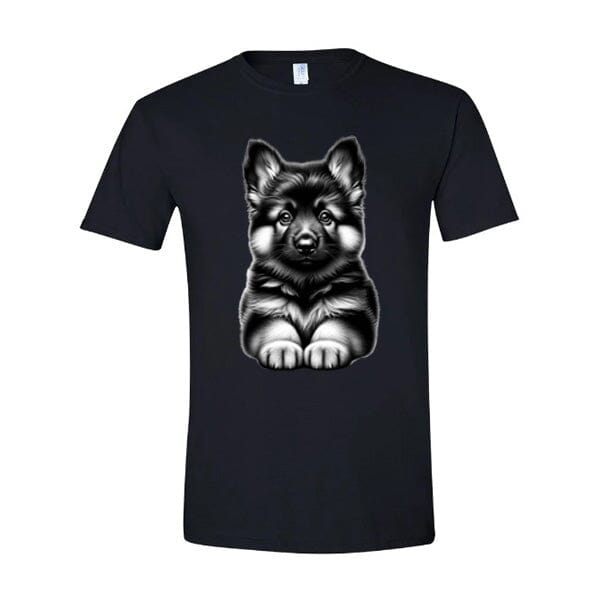 GSS - Fluffy German Shepherd Puppy T-Shirts German Shepherd Shop Gildan Men's Crewneck Black S