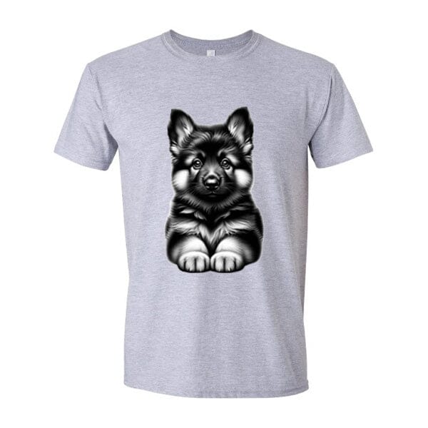 GSS - Fluffy German Shepherd Puppy T-Shirts German Shepherd Shop Gildan Men's Crewneck Heather Gray S