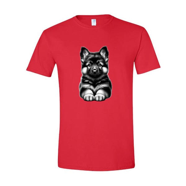 GSS - Fluffy German Shepherd Puppy T-Shirts German Shepherd Shop Gildan Men's Crewneck Red S