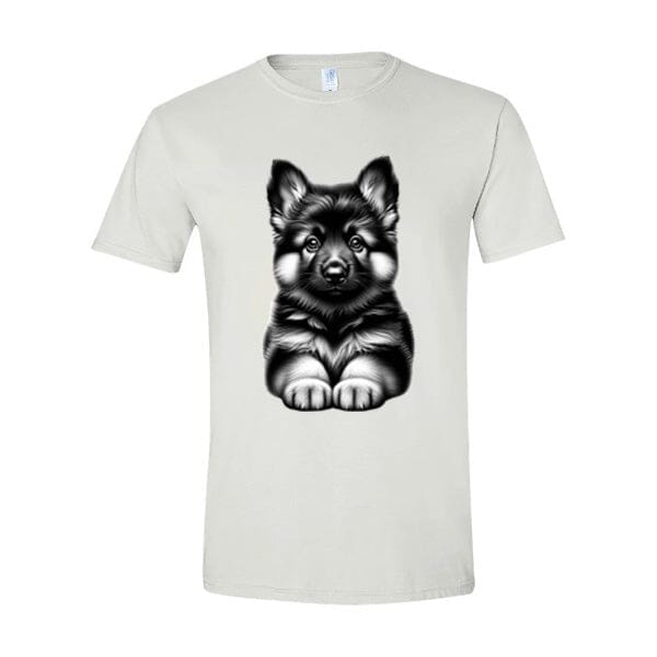 GSS - Fluffy German Shepherd Puppy T-Shirts German Shepherd Shop Gildan Men's Crewneck White S