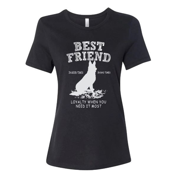 GSS - German Shepherd Best Friend T-Shirts German Shepherd Shop Bella Canvas Women's Crewneck Black S