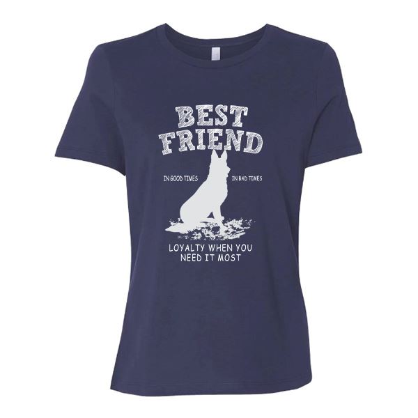 GSS - German Shepherd Best Friend T-Shirts German Shepherd Shop Bella Canvas Women's Crewneck Navy S